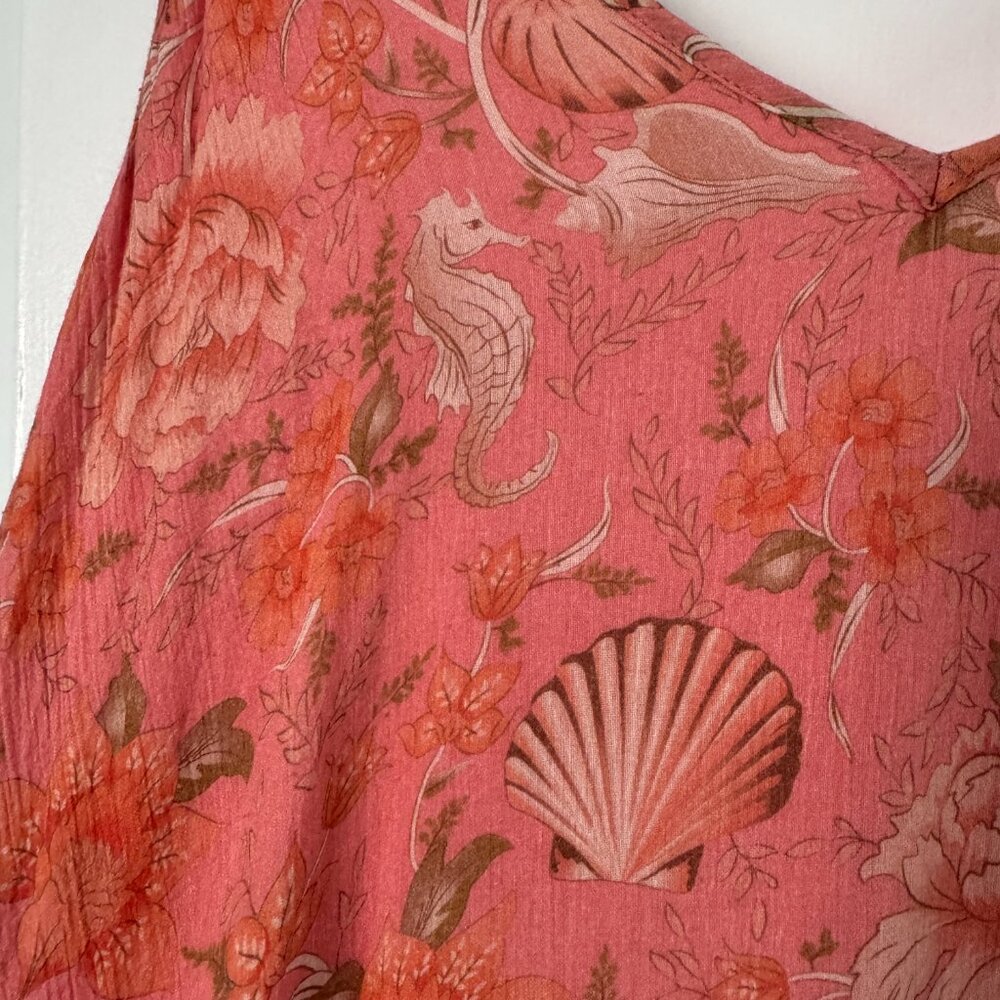 Spell & The Gypsy Seashell Strappy Midi Dress Coral - Size Small - Picture 11 of 16
